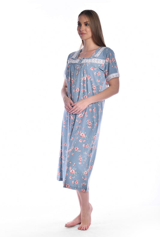 Floral Half sleeve Nightshirt