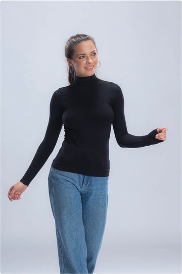 Cotton High-Neck Long Sleeve Body